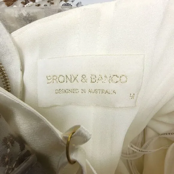 NWT Bronx and Banco Della Blanc Mesh Illusion Sequin Embellished Mini Dress US 6 - Picture 2 of 11